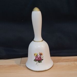 2/$20 Floral Ceramic Bell with Gold Accents